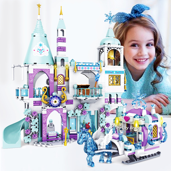 Luxury Ice Castle Winter Playground Building Blocks Set