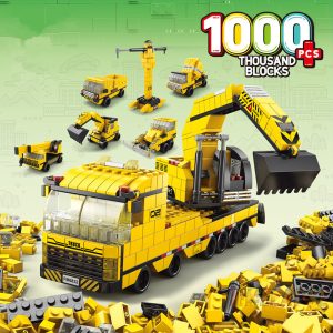 6-in-1 Excavating Machinery Engineering Vehicle Building Blocks Set