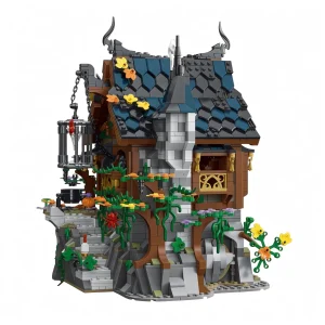 1964PCS Witch Hut – Magical Medieval Building Blocks Set