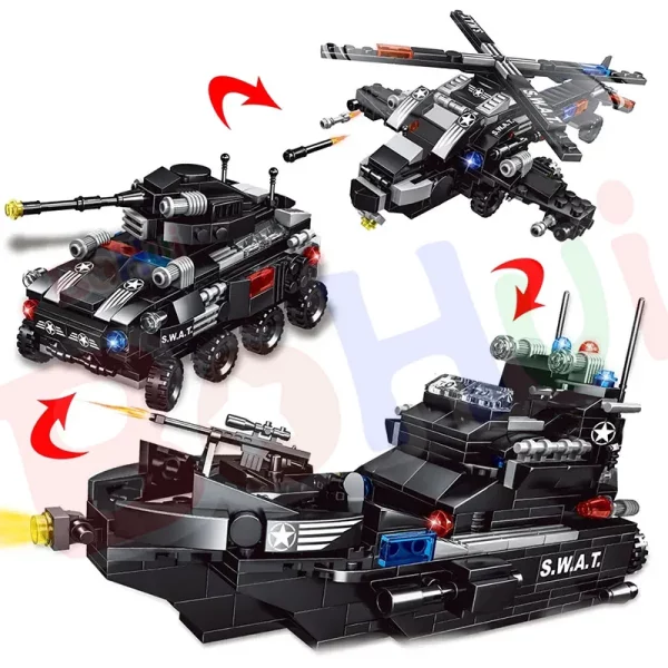 Building Blocks Set 2024 New SWAT Police Ship - Image 3