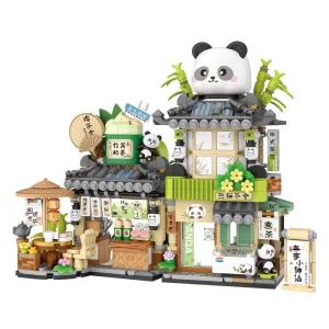 LOZ Mini City Café & Tea House – Bear-Themed Building Model
