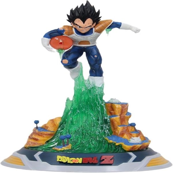 Bring the legendary Saiyan prince to life with the 25cm Dragon Ball Vegeta IV Namek Figure, a stunning light-up PVC action figurine. This collectible captures Vegeta in his iconic Namek Saga battle pose, showcasing his determined expression and incredible Saiyan energy.