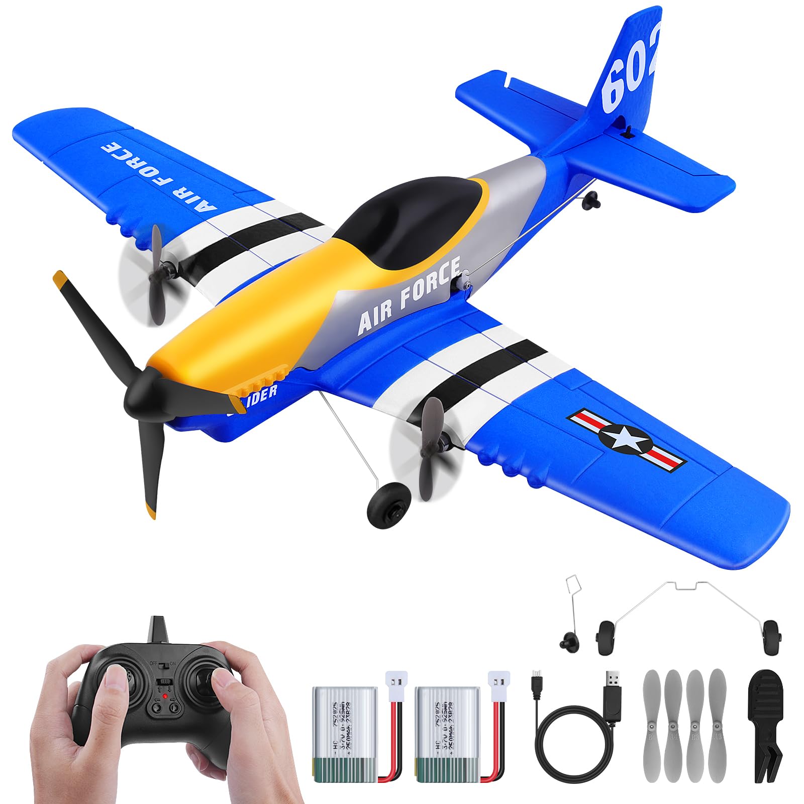 Mustang 3CH Foam Airplane – Remote Control Fighter with 420mm Wingspan