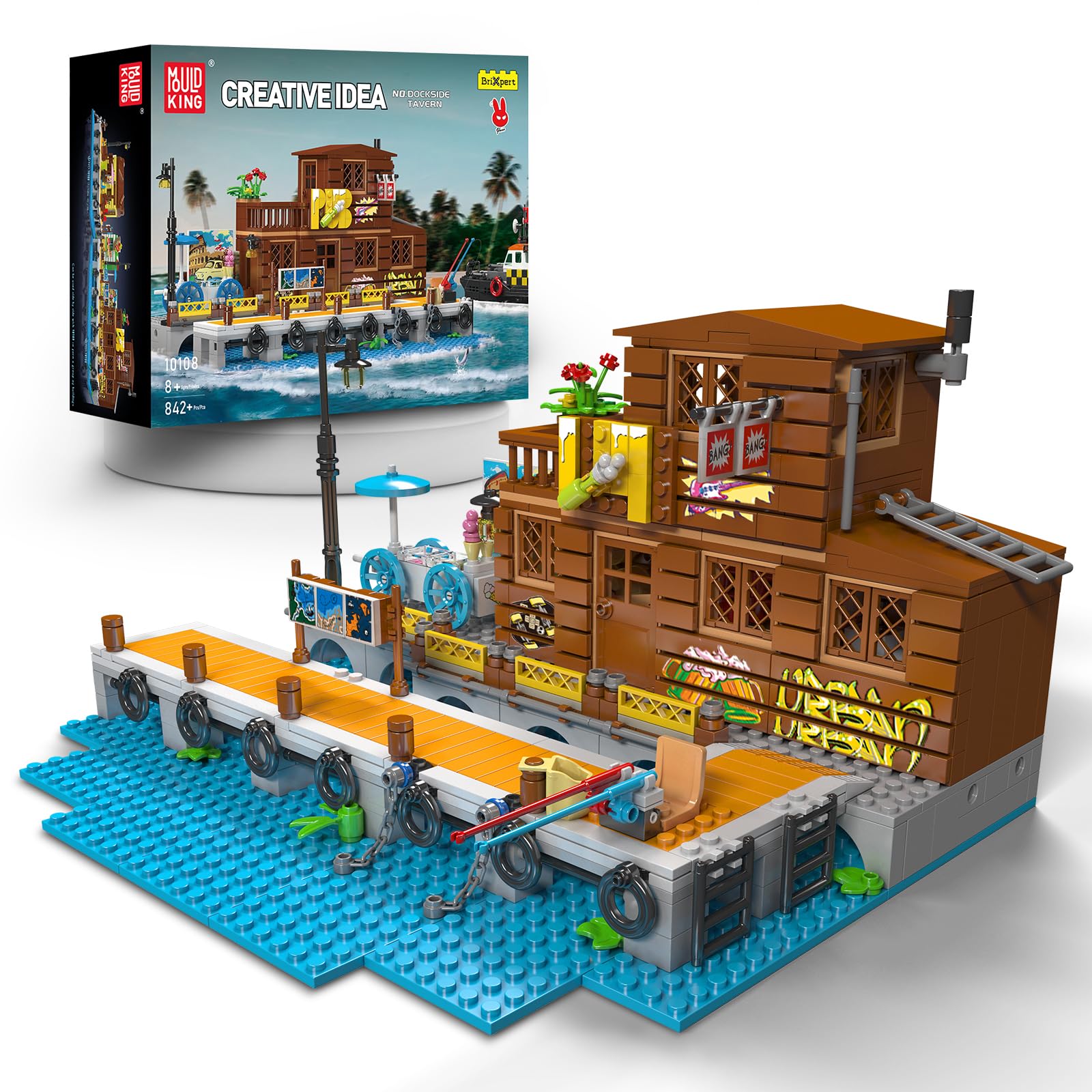 Mould King 10108 Fishing House – Street View Building Block Set