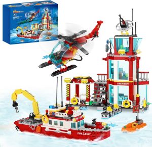 City Oceans Fire Station Building Blocks Set – Rescue Adventure Play