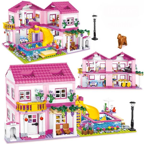 Building Set City House Summer Holiday Villa Castle