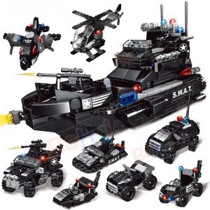 Building Blocks Set 2024 New SWAT Police Ship