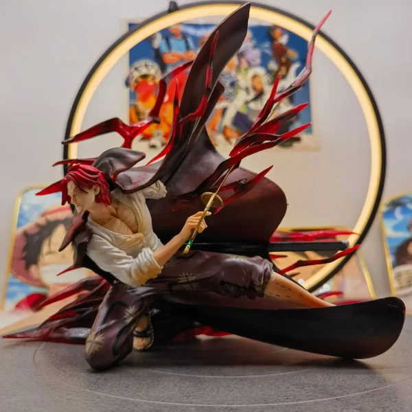 One Piece Red-Haired Shanks Squatting Scene Figure