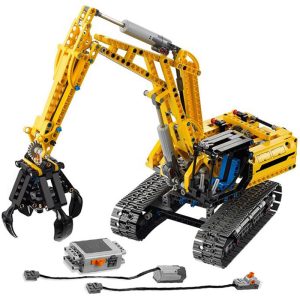 Motorized Excavator & Tracked Tractor Building Set