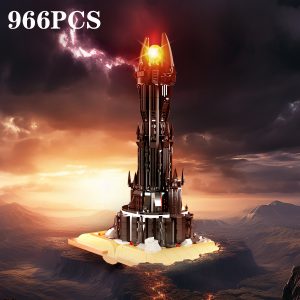 966PCS Black Tower Magic Book Building Blocks