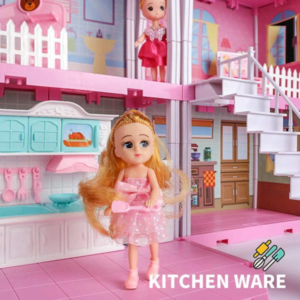 barbie Big House DIY Dollhouse for Children - Image 4