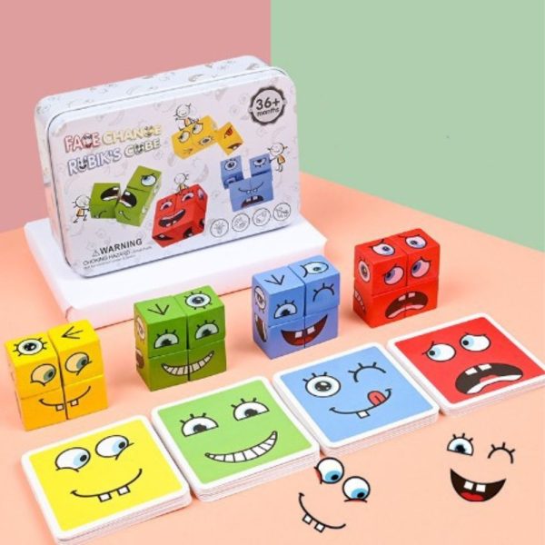 Kids Face Change Expression Puzzle Building Blocks - Image 3