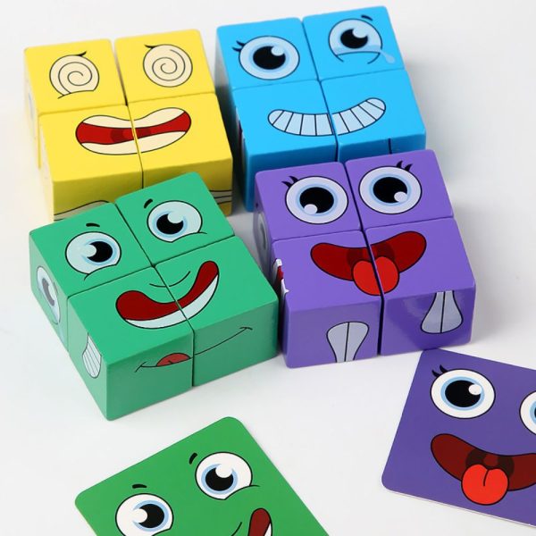 Kids Face Change Expression Puzzle Building Blocks - Image 7