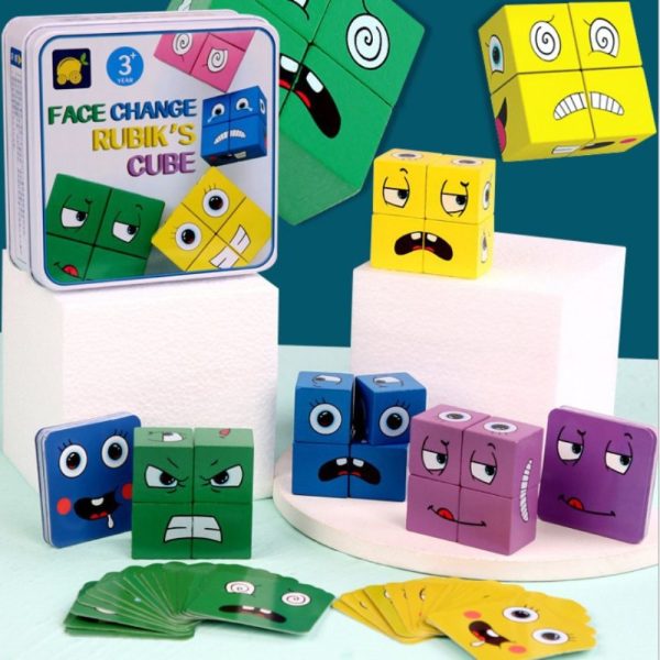 Kids Face Change Expression Puzzle Building Blocks