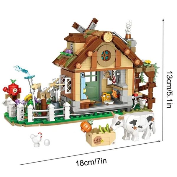 Building Blocks Set Country Windmill Cabin Model - Image 2