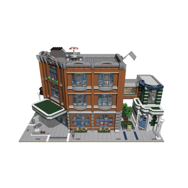 City Street View HOSPITAL & Corner Garage Building Block Set