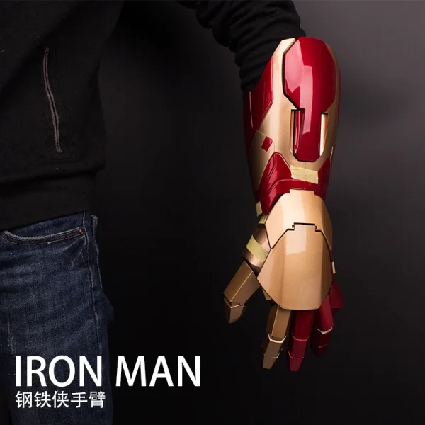 life-sized, wearable MK42 Iron Man glowing arm gloves