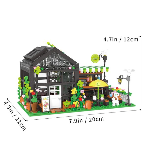 Building Mini Flower House Kit City Streetscape Greenhouse - Image 5