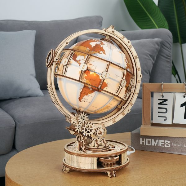 Wooden Globe Lamp 3D Puzzle Home Decor - Image 6