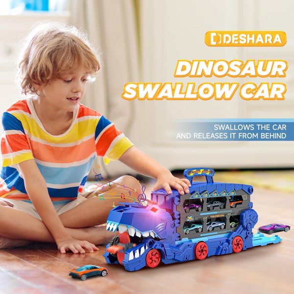 Dinosaur Truck with Light Sound and Dual Race Track - Image 2