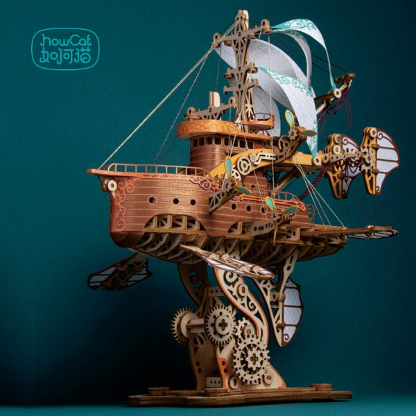 DIY 3D Wooden Puzzle: Fantastic Spaceship Model Kit - Image 4