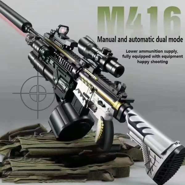 M416 Gel Gun Blaster – Electric & Manual Gel Ball Shooter for Action Play - Image 4