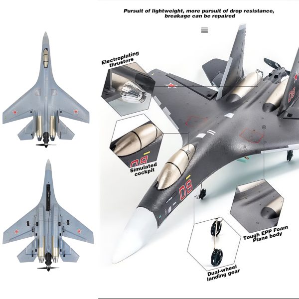 SU-35 RC Plane: 4CH Foam Remote Control Airplane Model (QF009 J16) - Image 2