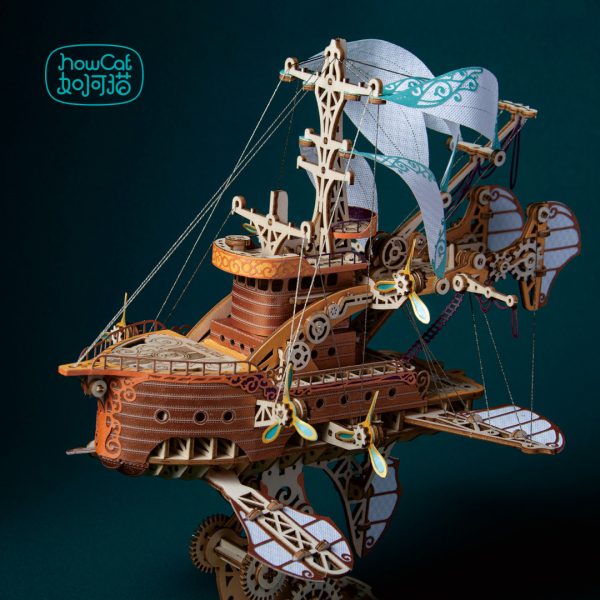 DIY 3D Wooden Puzzle: Fantastic Spaceship Model Kit - Image 3