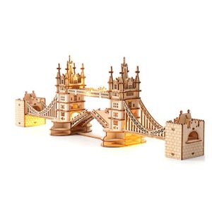 Robotime 3D Wooden Puzzle: Big Ben & Tower Bridge with Lights