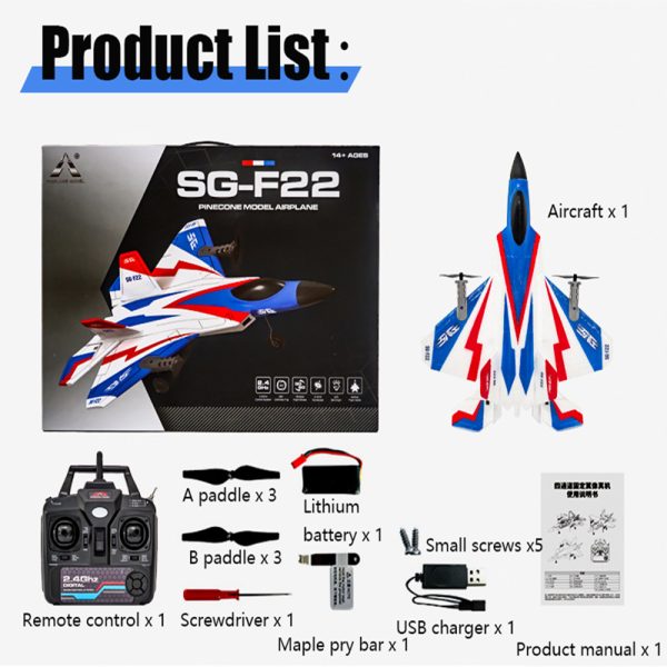 RC F22 Stunts Plane: 2.4GHz Remote Control Glider - Image 2