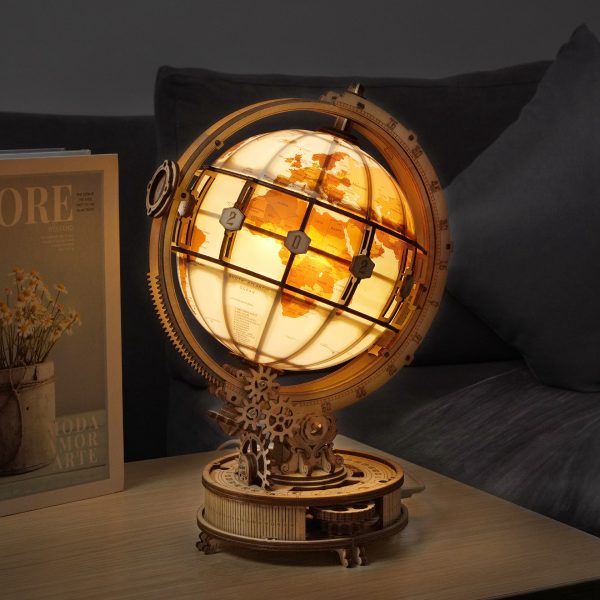 Wooden Globe Lamp 3D Puzzle Home Decor - Image 5