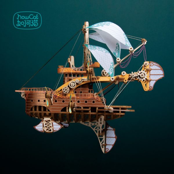 DIY 3D Wooden Puzzle: Fantastic Spaceship Model Kit - Image 5