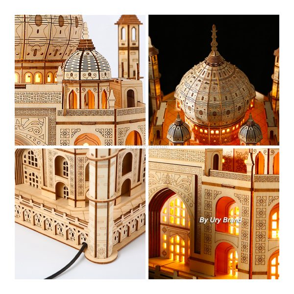 3D Wooden Puzzle House: Royal Castle & Taj Mahal with Lights - Image 7