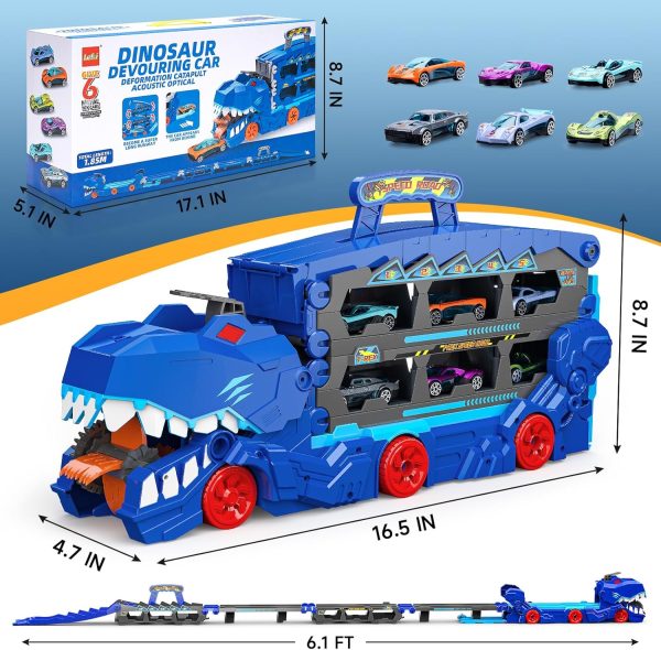 Dinosaur Truck with Light Sound and Dual Race Track - Image 4