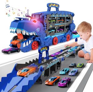 Dinosaur Truck with Light Sound and Dual Race Track