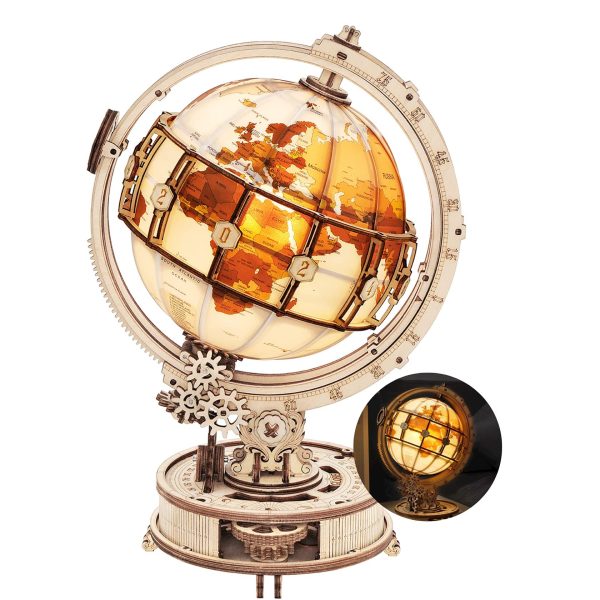 Wooden Globe Lamp 3D Puzzle Home Decor