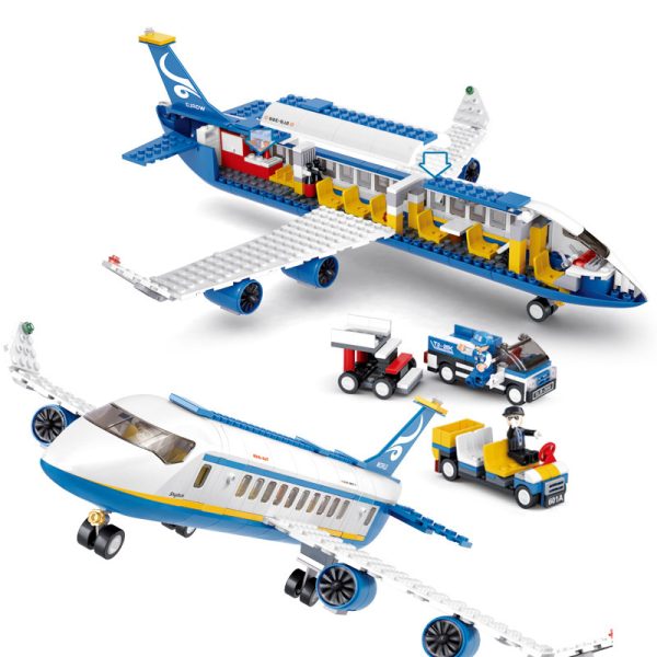 LEGO Plane Airliner & Super Helicopter Building Blocks Set