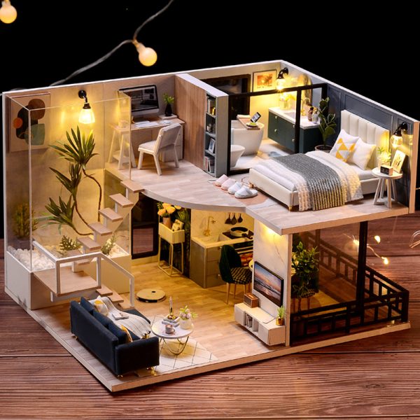 3D Wooden Mini Doll House Assembly Kit - Image 3