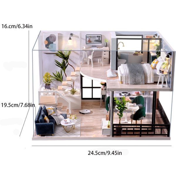 3D Wooden Mini Doll House Assembly Kit - Image 5