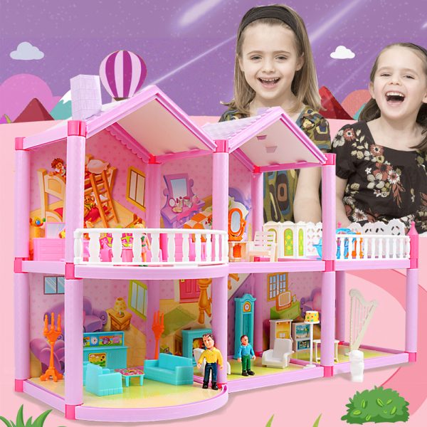 Doll House with Miniature Furniture Garage - Image 4