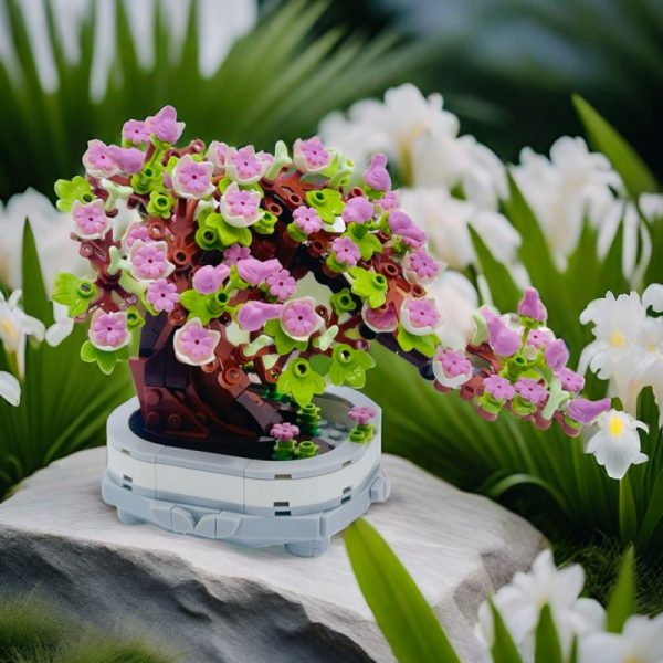 Cherry Blossom Bonsai Tree 462PCS Creative Building Block Set - Image 2